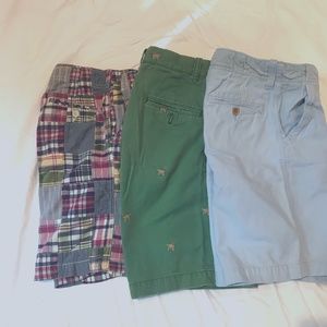 Boys shorts bundle. Size 8 and 10. Gap and unmarked. Green, blue and madras.